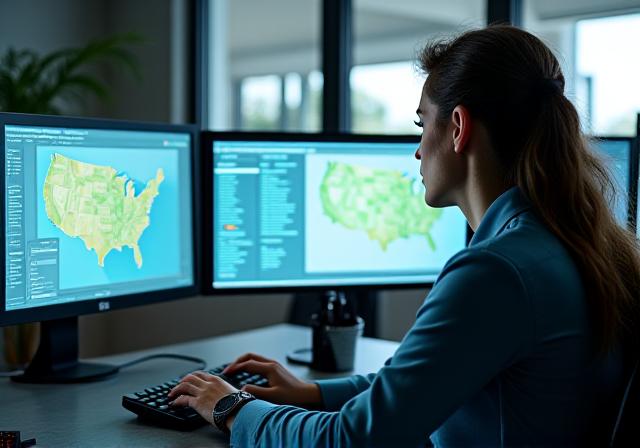 Logistics dispatcher at work
